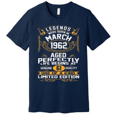 March 1962 61st Birthday Gift 61 Year Old Women Cute Premium T-Shirt