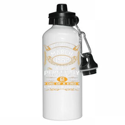 March 1962 61st Birthday Gift 61 Year Old Women Cute Aluminum Water Bottle