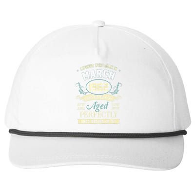 March 1962 61st Birthday Gift 61 Year Old Women Snapback Five-Panel Rope Hat