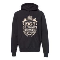 March 1963 60 Years Of Being Awesome 60th Birthday Premium Hoodie