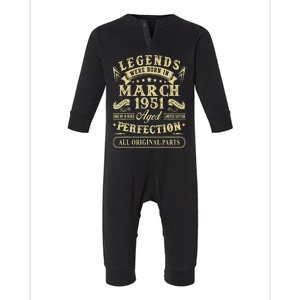 March 1951 72nd Birthday Gift 72 Year Old Infant Fleece One Piece