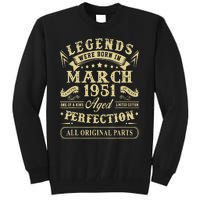 March 1951 72nd Birthday Gift 72 Year Old Tall Sweatshirt