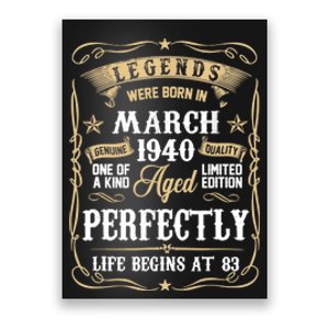 March 1940 83rd Birthday Gift 83 Year Old Poster