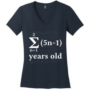 Math 13 Birthday Boy 13 Yr 13 Year Old Boy 13th Birthday Women's V-Neck T-Shirt