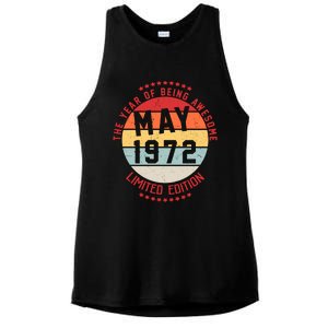 May 1972 Birthday The Year Of Being Awesome Gift Ladies PosiCharge Tri-Blend Wicking Tank