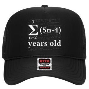 Math 17 Birthday Boy 17 Yr 17 Year 17th Birthday High Crown Mesh Back Trucker Hat