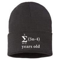 Math 17 Birthday Boy 17 Yr 17 Year 17th Birthday Sustainable Knit Beanie