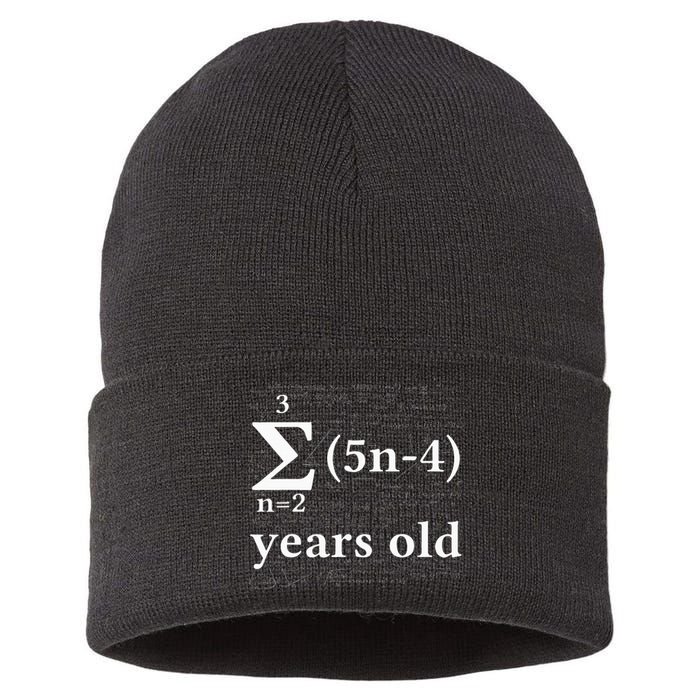 Math 17 Birthday Boy 17 Yr 17 Year 17th Birthday Sustainable Knit Beanie