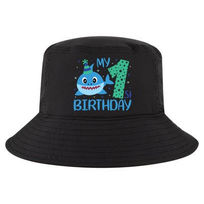 My 1st Birthday Sharks Gift For Birthday Cool Comfort Performance Bucket Hat