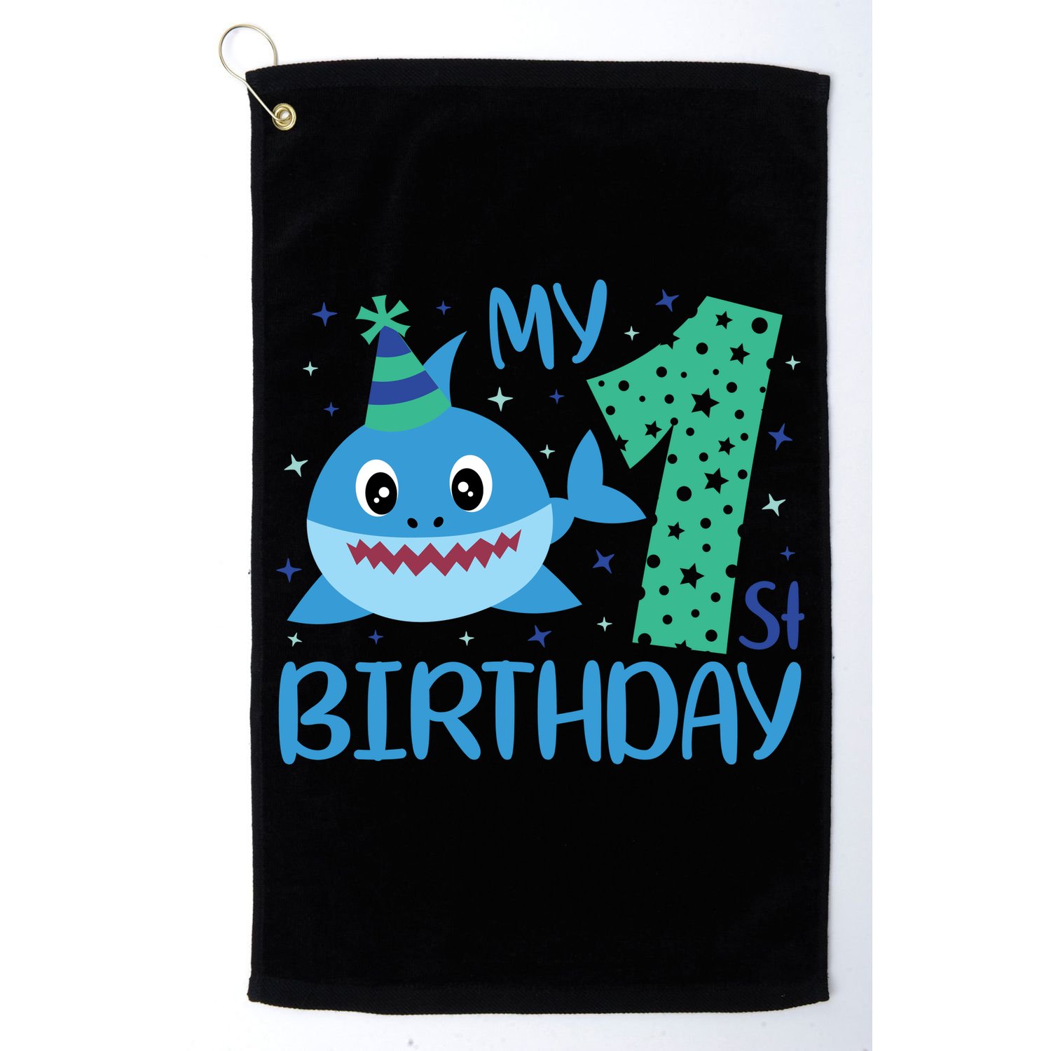 My 1st Birthday Sharks Gift For Birthday Golf Towel