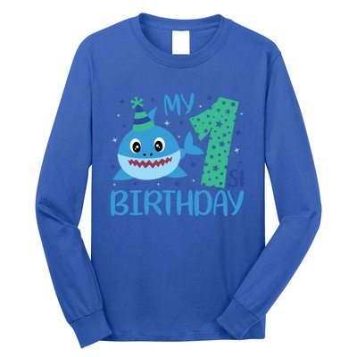 My 1st Birthday Sharks Gift For Birthday Long Sleeve Shirt