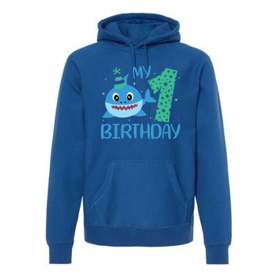 My 1st Birthday Sharks Gift For Birthday Premium Hoodie