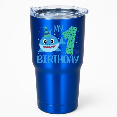 My 1st Birthday Sharks Gift For Birthday Tumbler