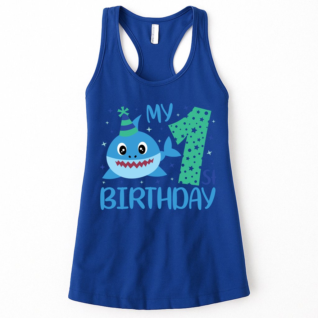 My 1st Birthday Sharks Gift For Birthday Womens Tank Top