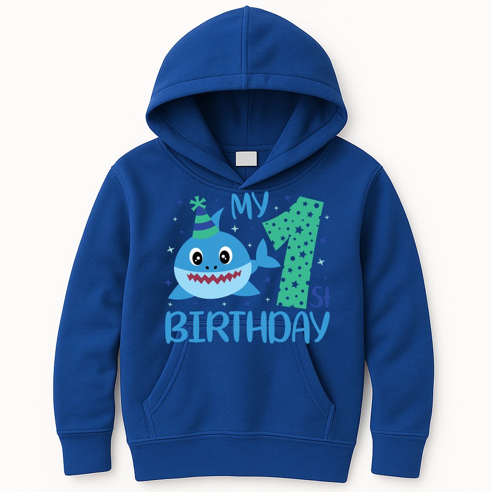 My 1st Birthday Sharks Gift For Birthday Kids Hoodie