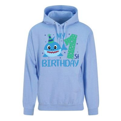 My 1st Birthday Sharks Gift For Birthday Unisex Surf Hoodie