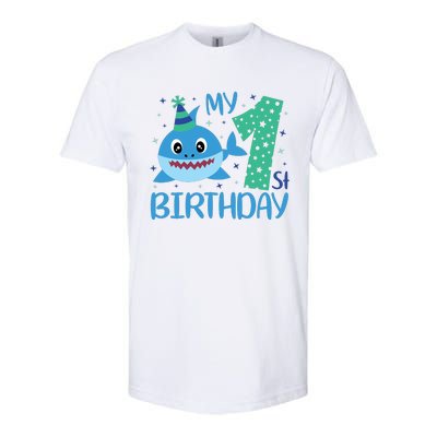 My 1st Birthday Sharks Gift For Birthday Softstyle CVC T-Shirt