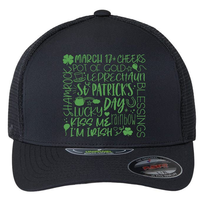 March 17th Cheers Pot Of Gold Leaprechaun Saint Patrick's Day Lucky Day Flexfit Unipanel Trucker Cap