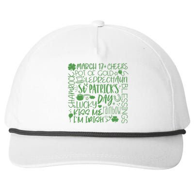 March 17th Cheers Pot Of Gold Leaprechaun Saint Patrick's Day Lucky Day Snapback Five-Panel Rope Hat