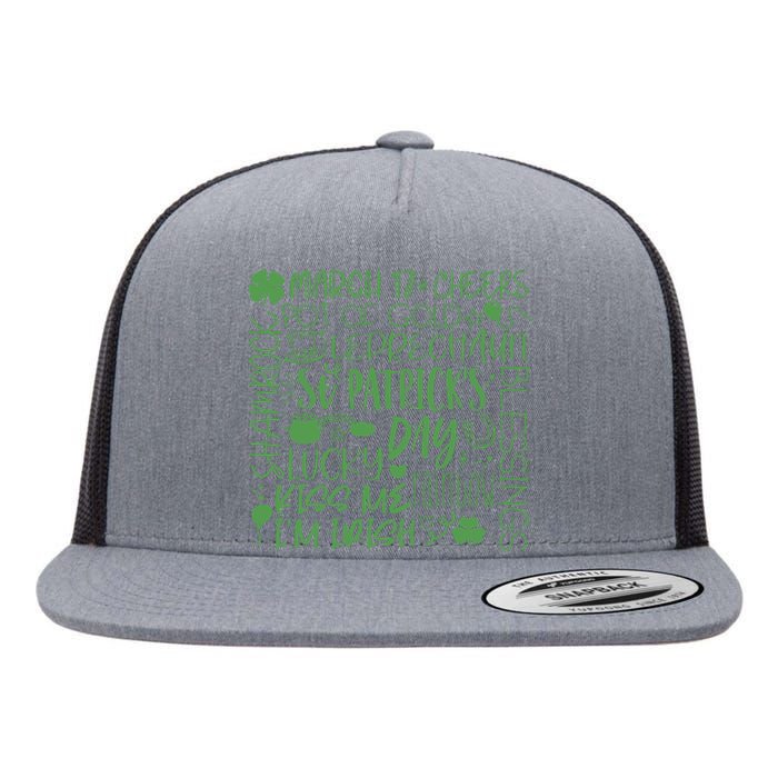 March 17th Cheers Pot Of Gold Leaprechaun Saint Patrick's Day Lucky Day Flat Bill Trucker Hat