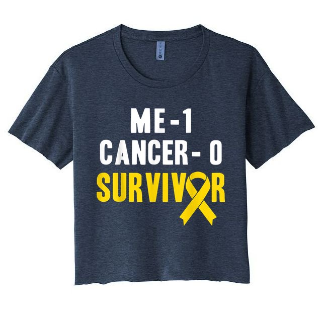 Me 1 Cancer 0 Childhood Cancer Survivor Crop Top