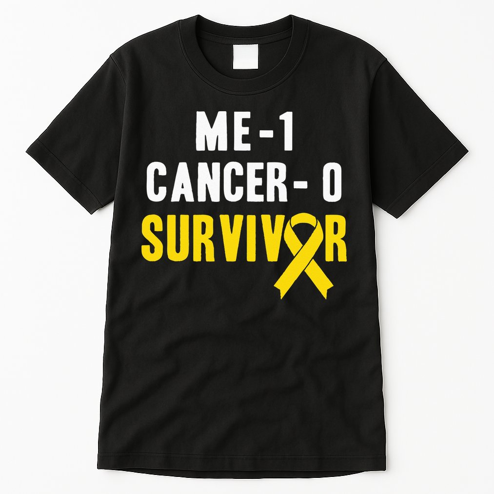 Me 1 Cancer 0 Childhood Cancer Survivor Tall T-Shirt