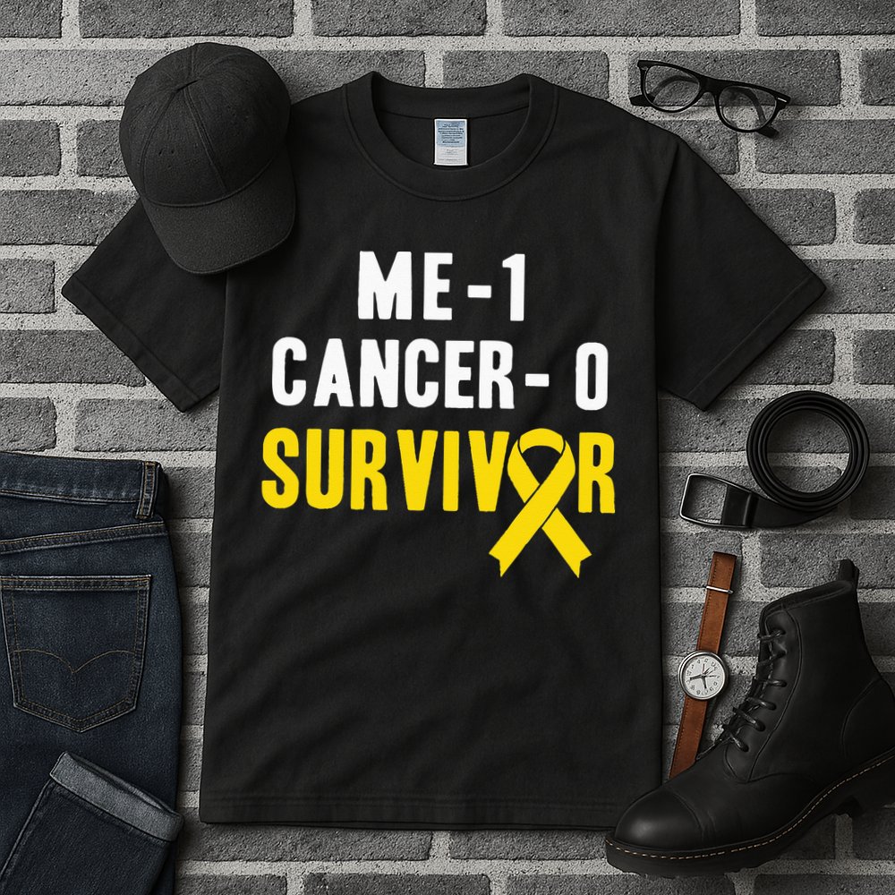 Me 1 Cancer 0 Childhood Cancer Survivor Tall T-Shirt
