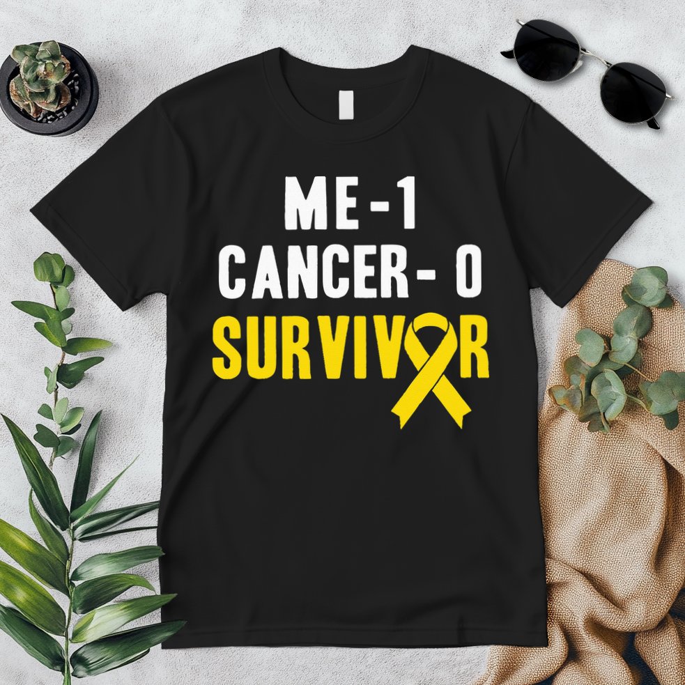 Me 1 Cancer 0 Childhood Cancer Survivor Premium T-Shirt