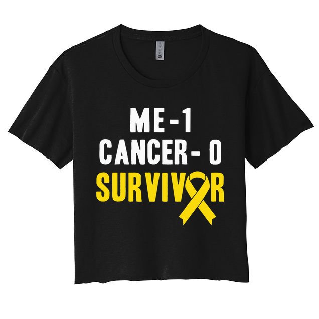 Me 1 Cancer 0 Childhood Cancer Survivor Crop Top