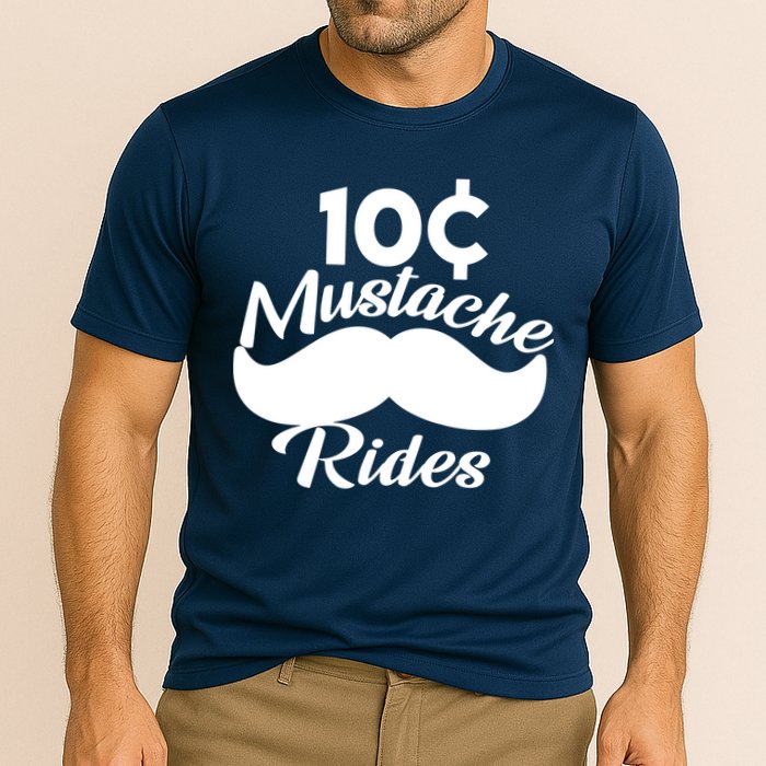 Mustache 10 Cent Rides Cooling Performance Crew T-Shirt