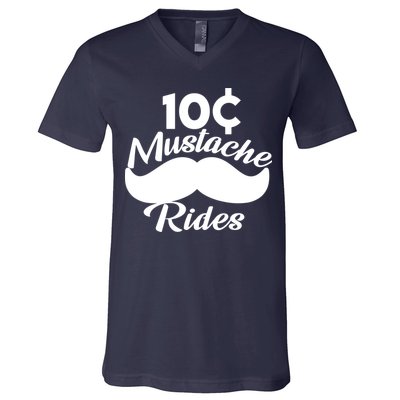 Mustache 10 Cent Rides V-Neck T-Shirt