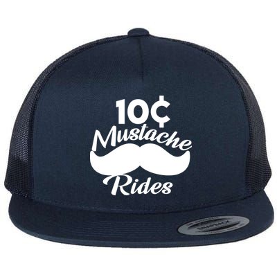 Mustache 10 Cent Rides Flat Bill Trucker Hat