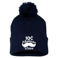 Mustache 10 Cent Rides Pom Pom 12in Knit Beanie