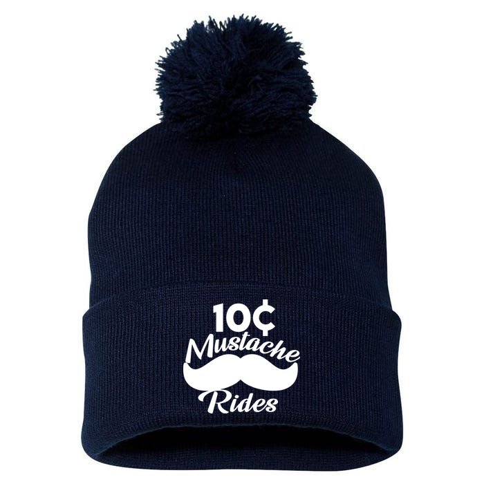 Mustache 10 Cent Rides Pom Pom 12in Knit Beanie