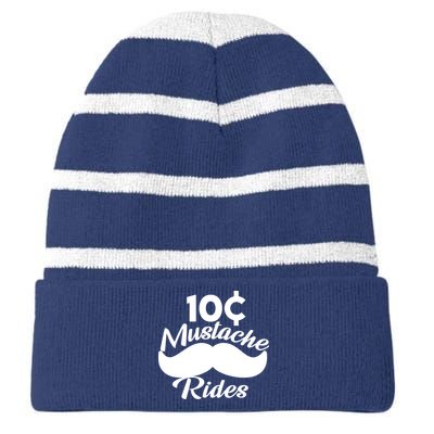 Mustache 10 Cent Rides Striped Beanie with Solid Band