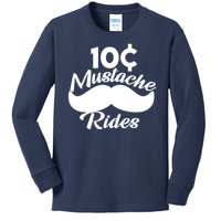 Mustache 10 Cent Rides Kids Long Sleeve Shirt