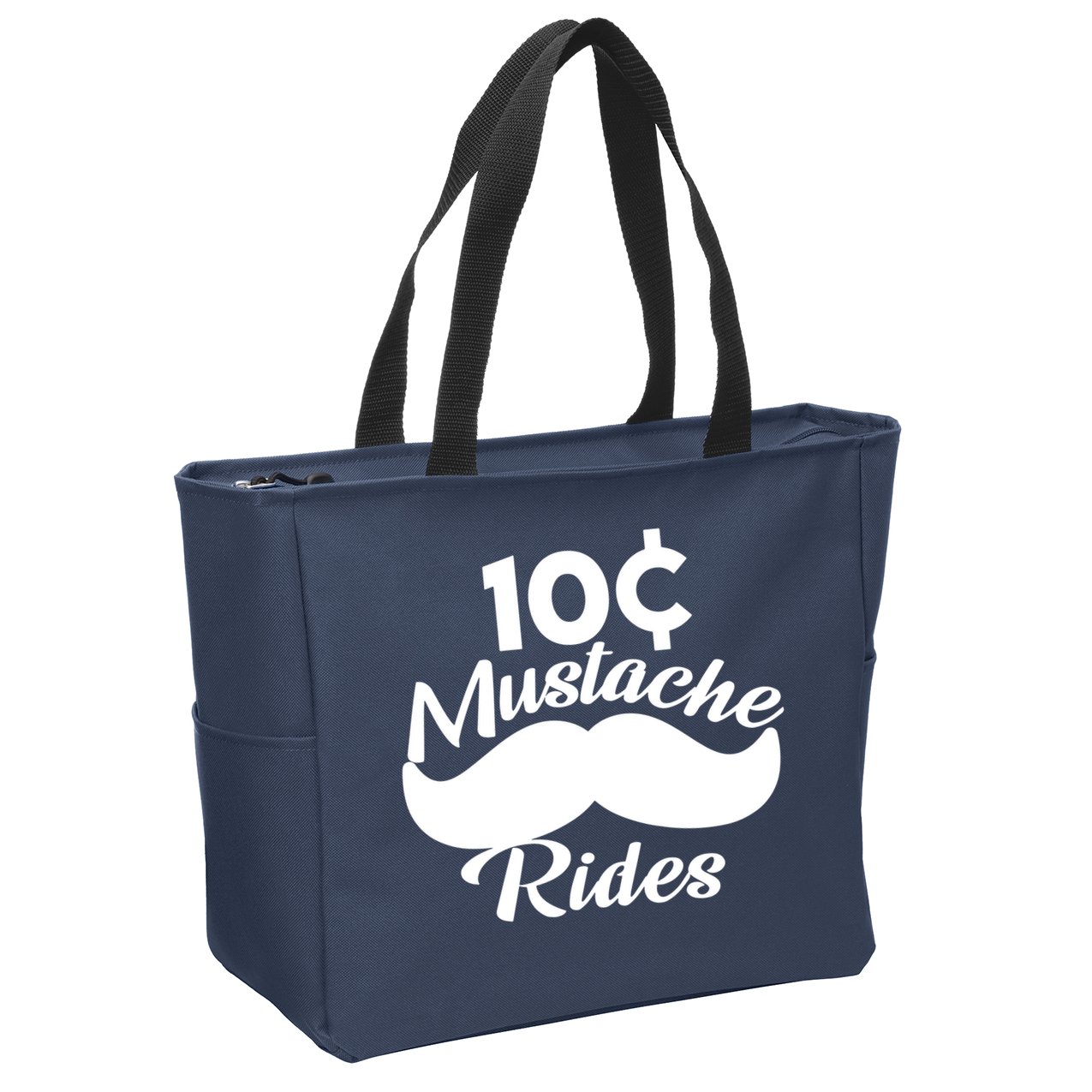Mustache 10 Cent Rides Zip Tote Bag