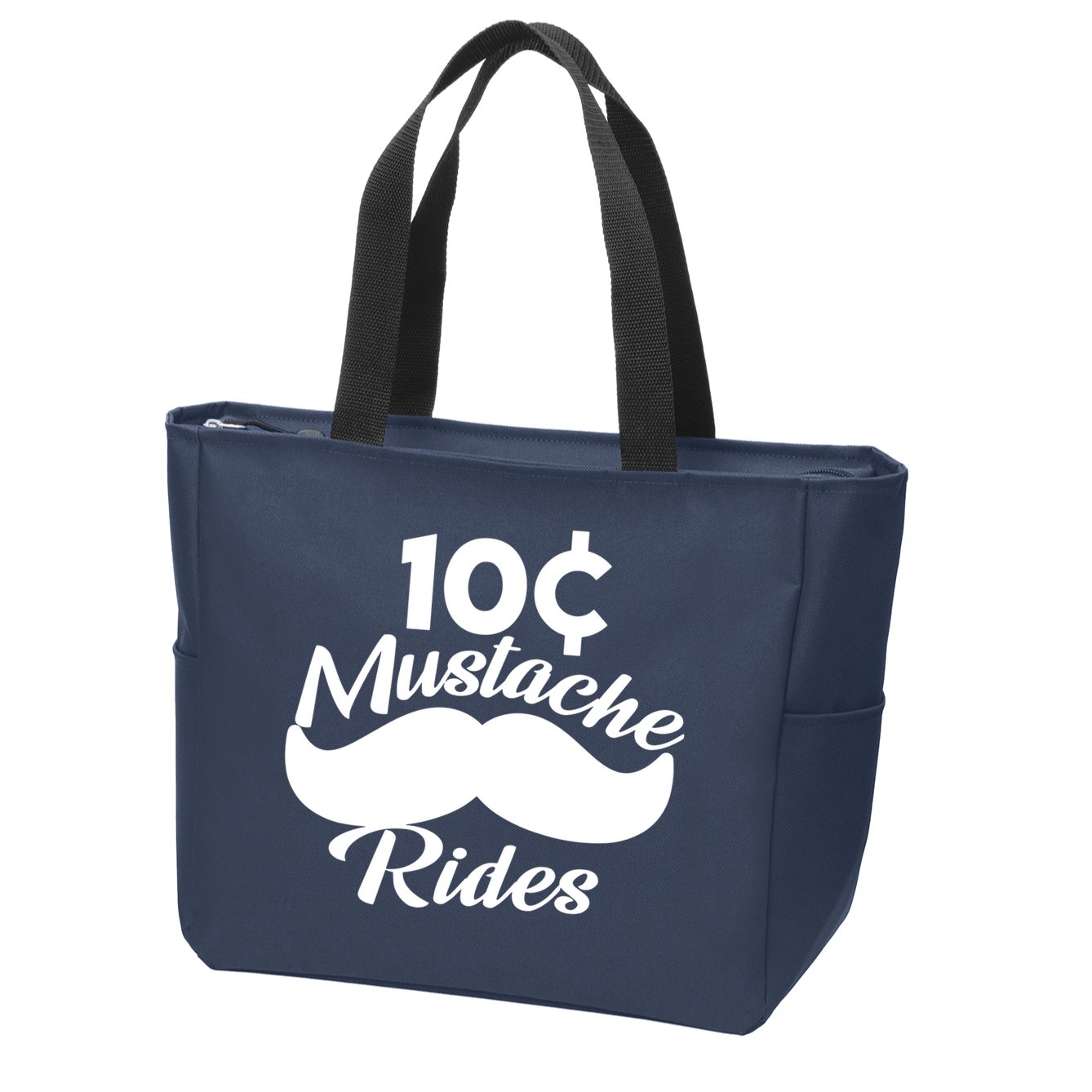 Mustache 10 Cent Rides Zip Tote Bag
