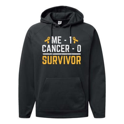 Me 1 Childhood Cancer 0 Survivor Awareness Performance Fleece Hoodie