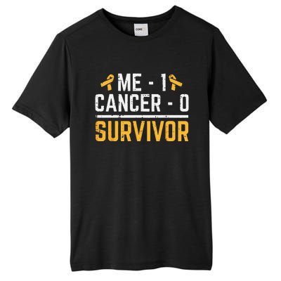 Me 1 Childhood Cancer 0 Survivor Awareness Tall Fusion ChromaSoft Performance T-Shirt