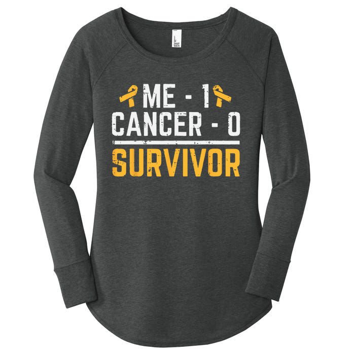 Me 1 Childhood Cancer 0 Survivor Awareness Women's Perfect Tri Tunic Long Sleeve Shirt