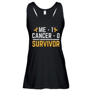 Me 1 Childhood Cancer 0 Survivor Awareness Ladies Essential Flowy Tank