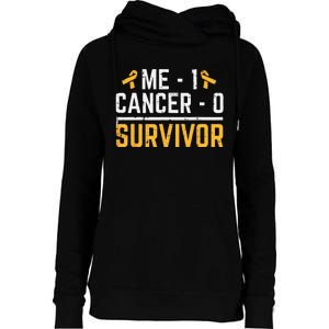 Me 1 Childhood Cancer 0 Survivor Awareness Womens Funnel Neck Pullover Hood