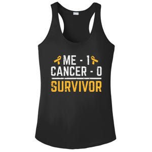 Me 1 Childhood Cancer 0 Survivor Awareness Ladies PosiCharge Competitor Racerback Tank