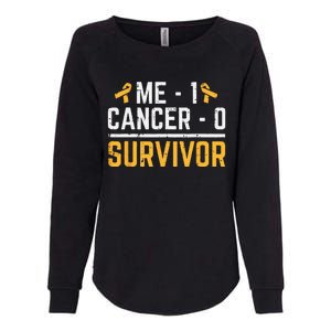 Me 1 Childhood Cancer 0 Survivor Awareness Womens California Wash Sweatshirt