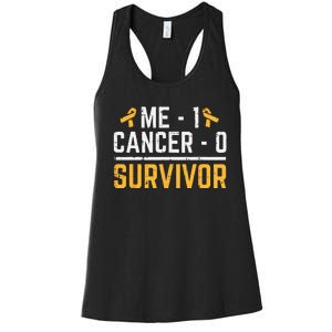 Me 1 Childhood Cancer 0 Survivor Awareness Women's Racerback Tank