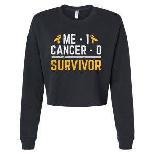 Me 1 Childhood Cancer 0 Survivor Awareness Cropped Pullover Crew