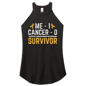 Me 1 Childhood Cancer 0 Survivor Awareness Women's Perfect Tri Rocker Tank