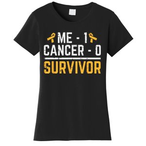 Me 1 Childhood Cancer 0 Survivor Awareness Women's T-Shirt