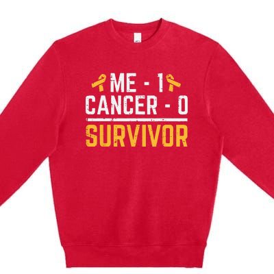 Me 1 Childhood Cancer 0 Survivor Awareness Premium Crewneck Sweatshirt